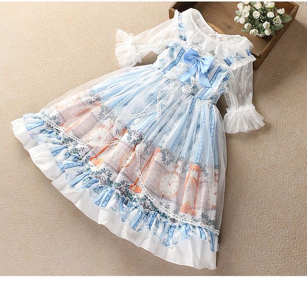 

summer lolita spanish princess ball gown dress for bady girls birthday party lace dress 4-9y, Red;yellow