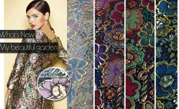 

двуликая металлическая ткань парчи жаккарда, пряжа жаккарда 3d покрашенная ткань для юбки платья пальто женщин 145x50cm, Black;white