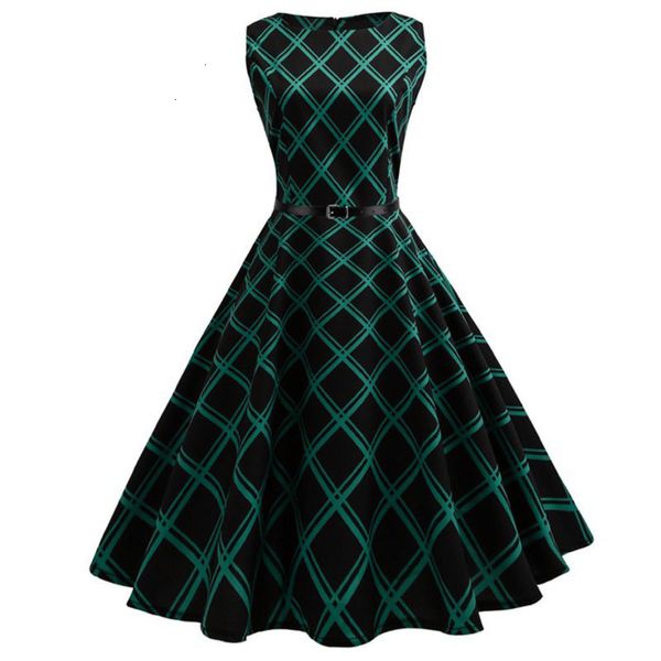 

plus size women dresses floral print women summer dress hepburn 60s swing vintage dress a line party dresses with belt jurken, Black;gray