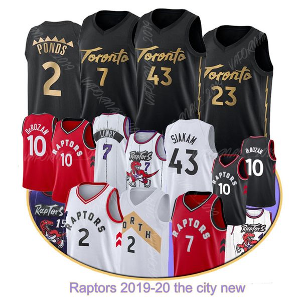 

2020 men's black jersey pascal 43 siakam tracy 1 mcgrady vince 15 carter 7 lowry 23 vanvleet 2 leonard the city basketball jerseys, Black;red