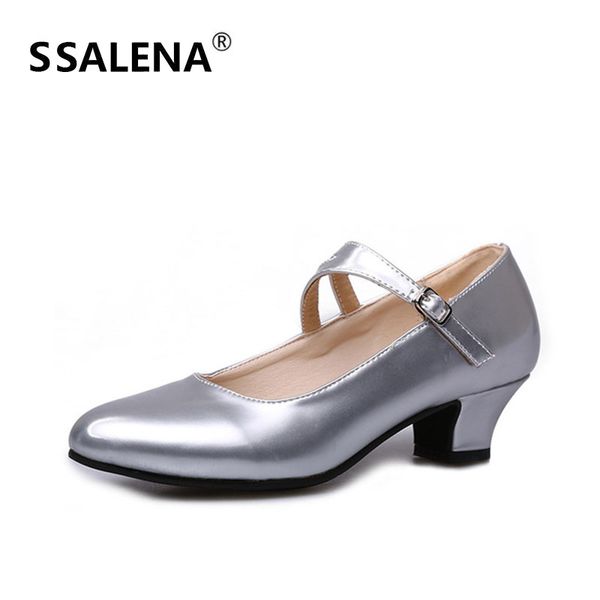 

women shallow latin tango dance shoes ladies practice modern party square shoes female low-heeled square dancing 60369