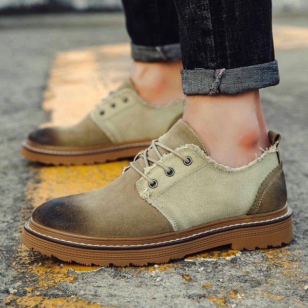 

2019 new retro men casual leather shoes men martins leather shoes korean version of tooling, Black