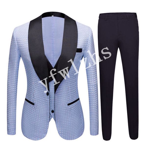 

высокая qualityhandsome groomsmen шаль лацкане жениха смокинги мужские свадебное платье человек куртка blazer пром dinner костюмы (куртка, Black;gray