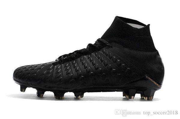 

original black gold soccer shoes hypervenom phantom iii df fg39-45 soccer cleats