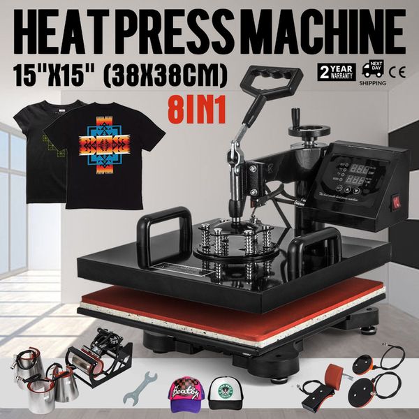 

8in1 30x38cm heat press swing away heat press machines digital