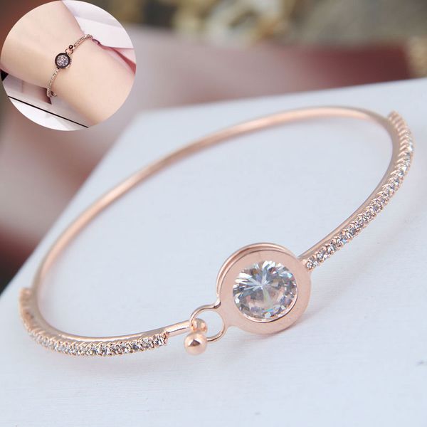 

bangle korean fashion crystal braceles & bangles for women cute girl golden silver bracelets charm jewelry gift accessories, Black