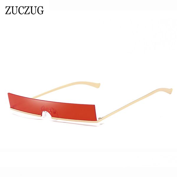

zuczug 2019 trend rectangle sunglasses women men brand design red pink blue lens sun glasses female square small frame eyewear, White;black