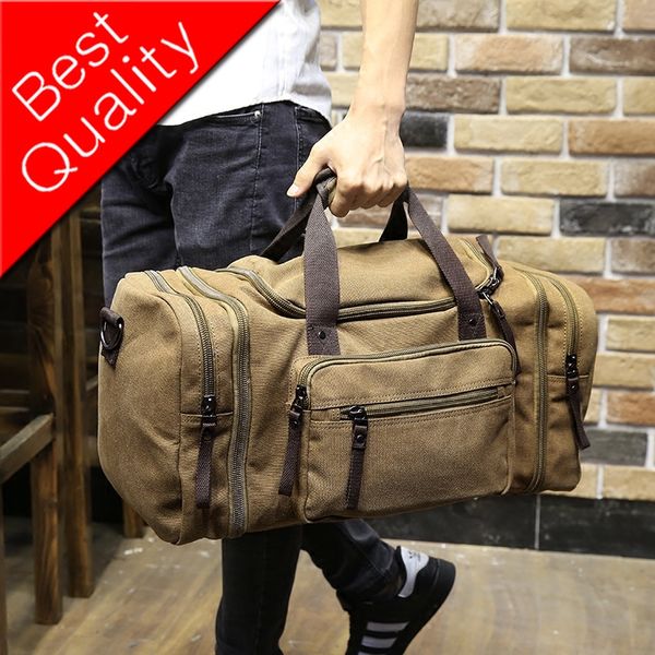 brune canvas leather mens small travel bag