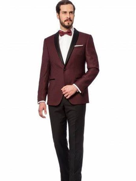

groom wedding suit men bridegroom suits prom wear burgundy 2020 popular (jacket+pant) wool bleed, White;black