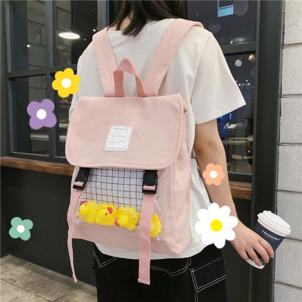 

backpack transparent clear school bag kids bags for girls teenager fashion women bookbags to girl backpacks female nylon
