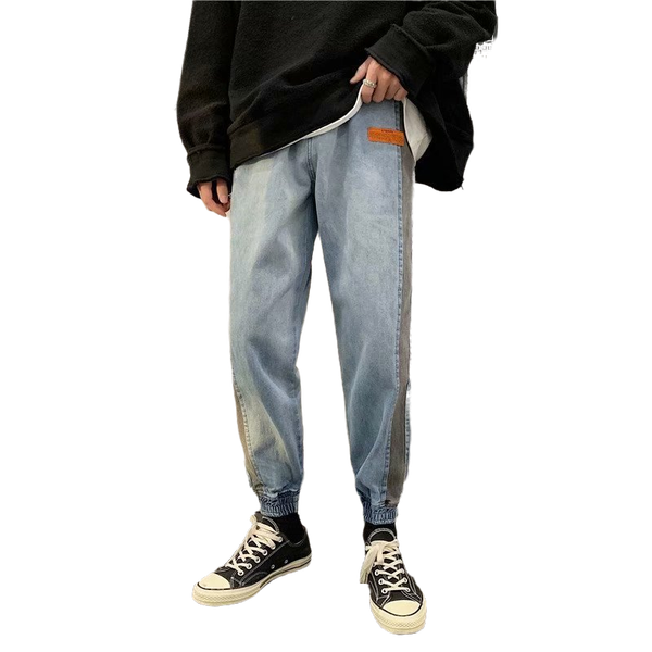 

whisnos men streetwear black jeans pants 2019 mens fashions hip hop denim jeans harem pants korean fashions harajuku trousers, Blue