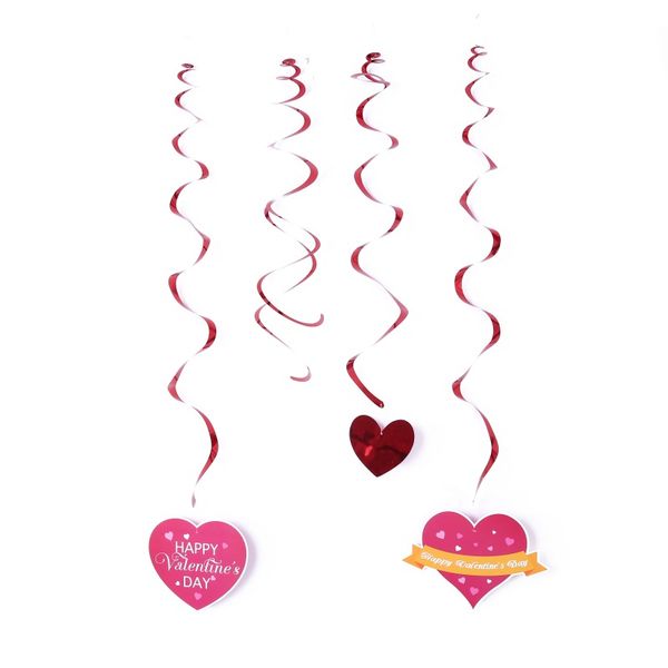 

30pcs per set ribbon hanging swirls streamers valentine's day spiral charm party decoration spiral for party wedding