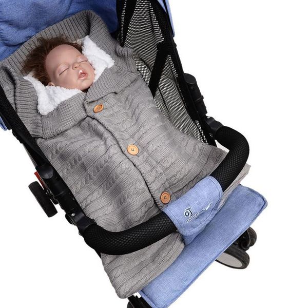 

newborn swaddle knit wool slaapzak winter kids sleepsack footmuff baby sleeping bag envelope for stroller knitted sleep sack j11