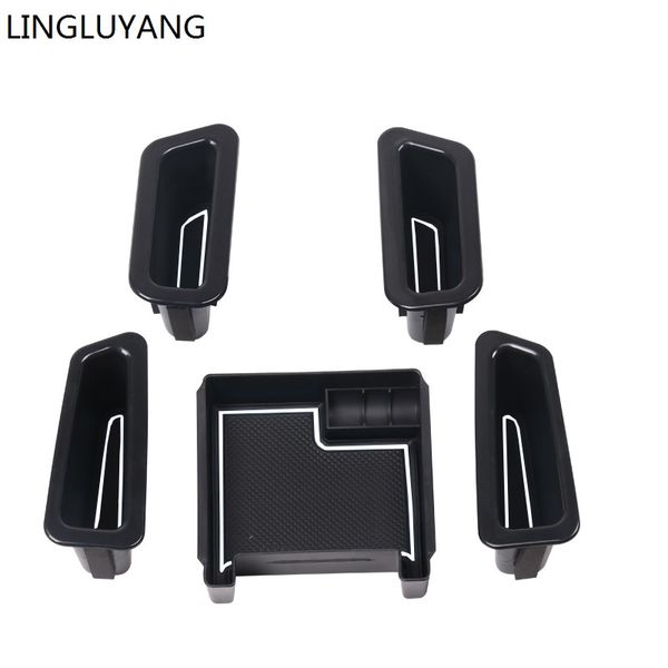 

car styling for xc60 storage box s60 v60 door handle armrest box beige/black front door+back door finishing 2010-2017