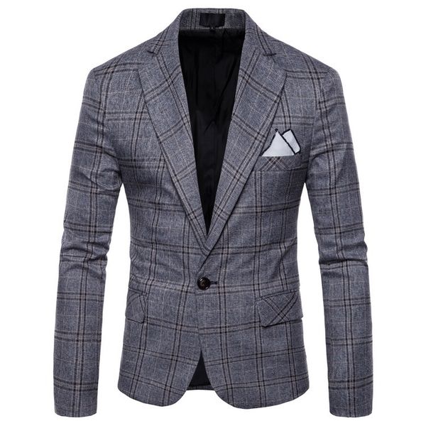 

mens fashion dance brand blazer pattern business affairs wedding stage long sleeve grid suit jackets dropshipping slim coats, White;black