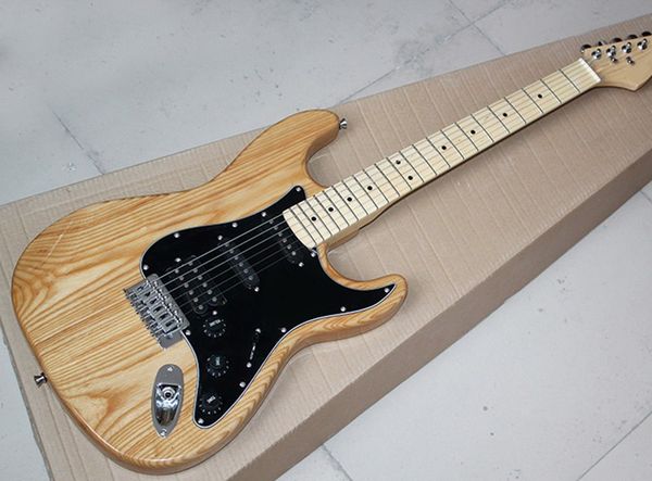 

2017 nueva guitarra elÃ©ctrica color transparente personalizada, recogida ssh, tablero de guardia negro, tablero dedo