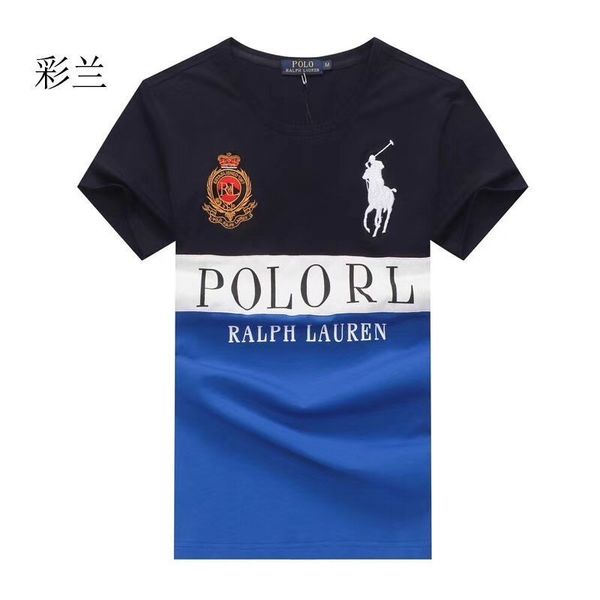 

2019 summer new man 's small horse short sleeve t shirt men's casual sports short rlt3 sleeve, White;black