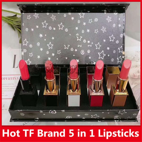 

Epacket доставка Новое прибытие бренда Hot TF Макияж набор с 5 цветов помады, матовые lispt