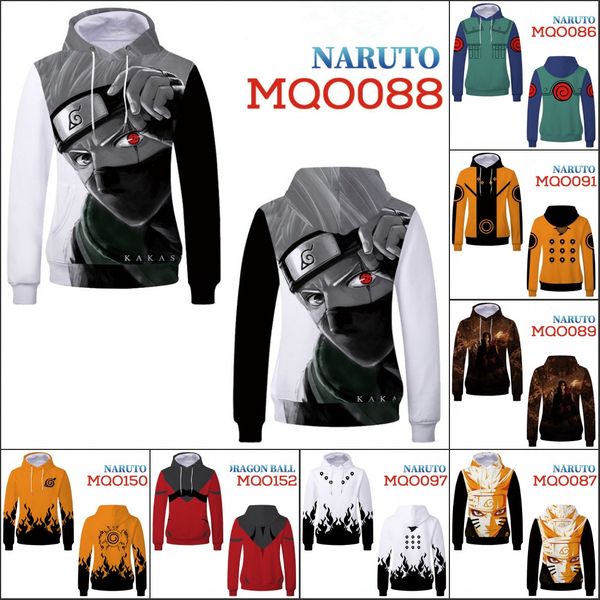 

hokage uzumaki naruto hoodie sweatshirt cosplay 3d print style fashionable hoodie coat sweatshirts for men women hoodies jacket, Black