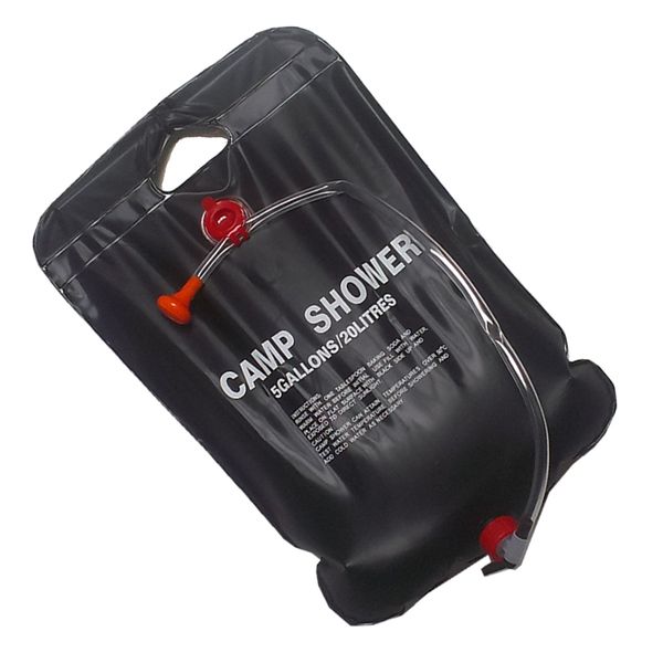 

solar shower camp shower bag 20 liters black