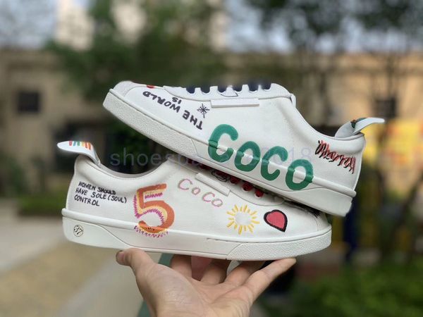 

2019 new ca ual de igner neaker hoe canva white hoe graffiti coco joint couple men women hoe ca ual neaker hoe chau ure