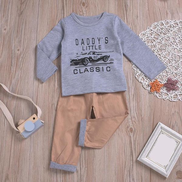 

2 шт. наборы мультфильм печати круглый воротник с длинным рукавом хлопок теплый мультфильм шаблон рубашка брюки наряды дети повседневные мяг, White