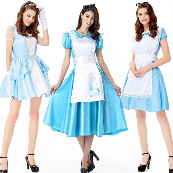 

японская алиса косплей аниме maid аниме костюмы cosplay принцессы платье синий горничной платье партии halloween costume, Black
