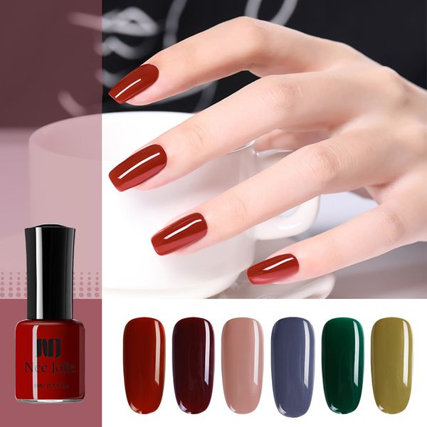 

nee jolie 8ml nail polish solid color nail polish colorful green red black regular long lasting art varnish