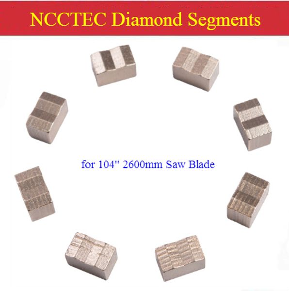 

diamond segments teeth heads for diameter 104'' 2600mm 2.6m limestone mine multi saw blade cutting travertine 15/20mm height