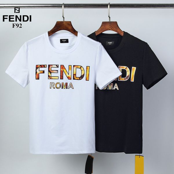 

2020ss весной и летом новый высококачественный хлопок печати короткий рукав круглый шею панель t-shirt размер: -l-xl-xxl-xxxl цвет: черный, White;black