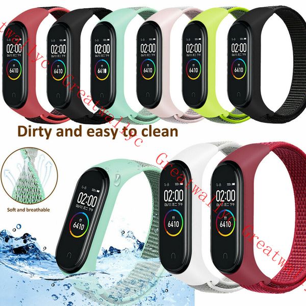 

nylon loop strap for xiaomi mi band 3 sports wristband breathable strap for xiaomi miband 4 smart watch accessori