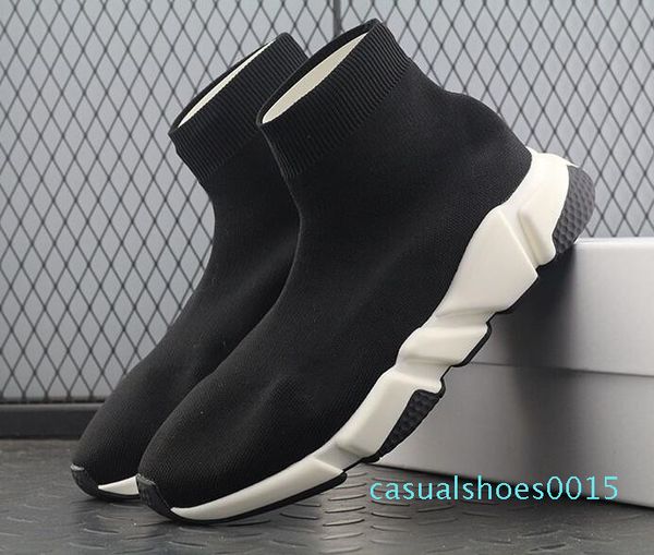 

good quality red black speed trainer casual shoe man woman sock boots stretch-knit casual boots race runner sneaker high c15
