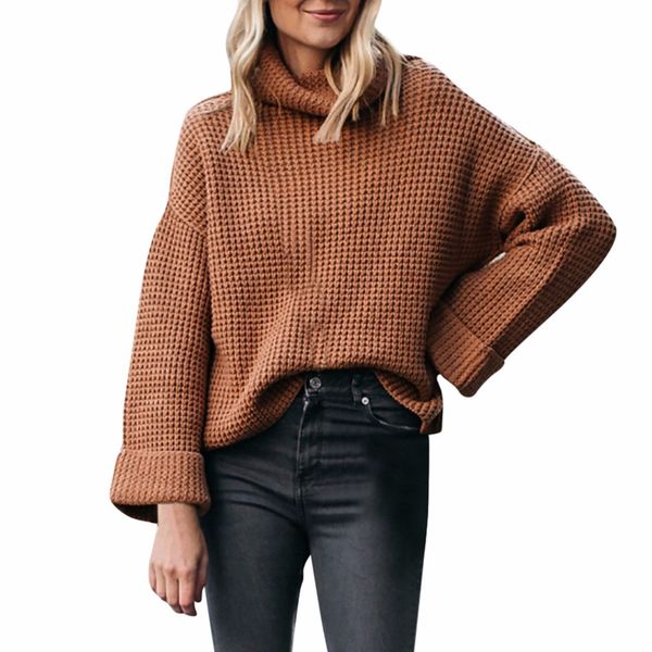 

women autumn winter solid sweater thick needle high collar pullover sweater pull femme fashion turtleneck a60, White;black