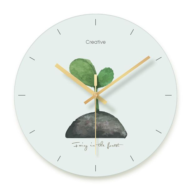 

plant decorative wall clock living room glass clocks plant mute quartz europe hanging clock wall