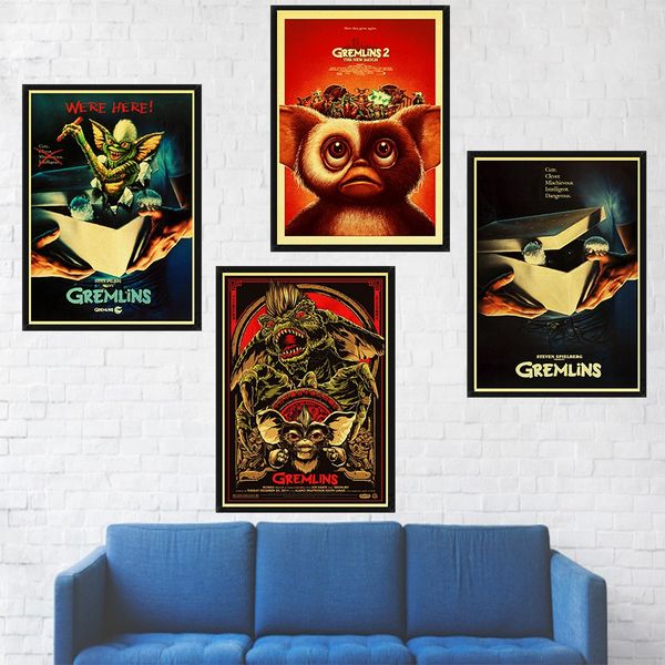 

fantasy horror movie gremlins poster retro style decorative kraft paper print diy wall art painting stickers home posters