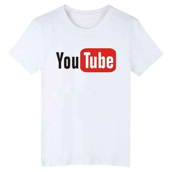 

mens designer summer t shirt youtube printed t-shirt o neck 100% cotton short sleeve s-3xl, White;black