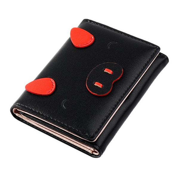 

women short wallets cute pig purses small fold female coin purse card holder female clutch money bag wallet #r20, Red;black