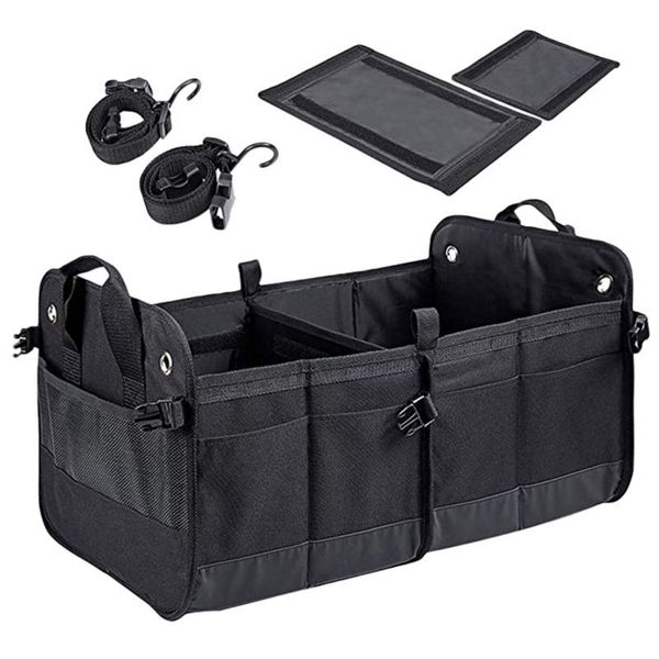 

car trunk organizer super strong & durable collapsible cargo storage bag car multi-pocket organizer large capacity folding