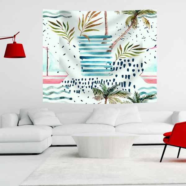 

green plant watercolor hanging wall tapestries mandala bohemian tapestry landscape wallpaper wall art shawl