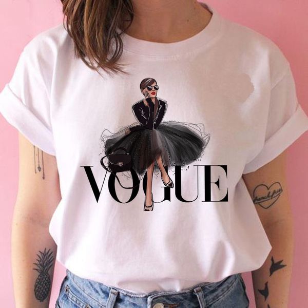 

vogue princess t shirt print female grunge ulzzang tshirt cartoon funny shirts 90s t-shirt graphic clothes fashion girl, White