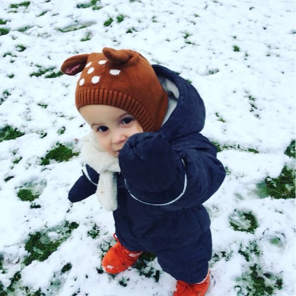 

sell cute hat for baby boys girls bonnet winter sika deer knit hat toddler kids hat winter keep warm cap bonnet femme hiver, Blue;gray