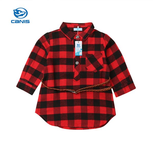 

2019 new autumn newborn toddler baby girls christmas plaid princess party dress with belt 2pcs children girls xmas gift clothes, White