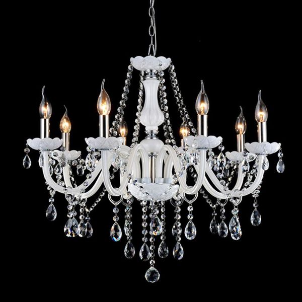 

european white crystal chandeliers modern led chandeliers for living room lustres de sala de cristal wedding decoration lighting