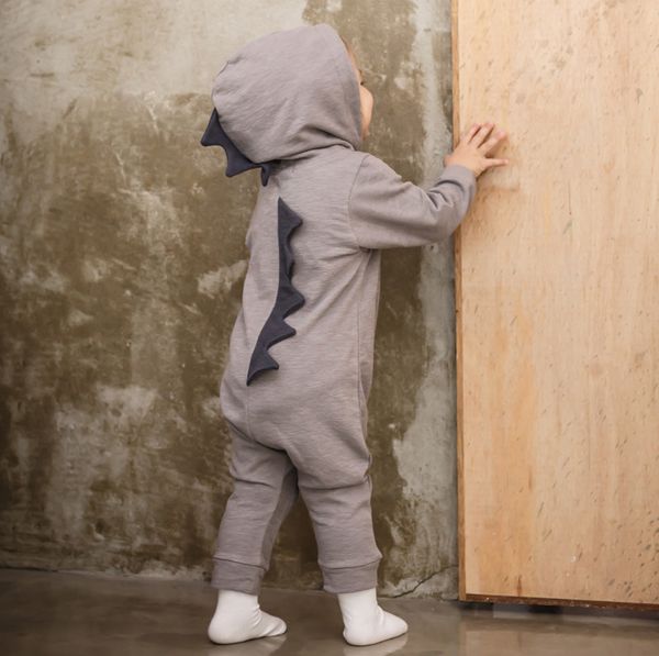 

INS NEW Baby Boy Girls One Pieces Long Sleeve Zipper Dinosaur Rompers kids Cartoon Climbing Clothing Kids 6-18 months