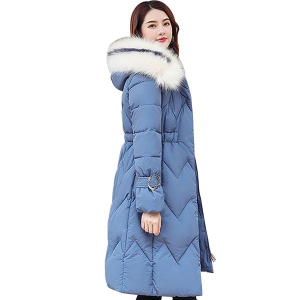 

new winter parkas womens thicken down cotton jacket coat medium length warm down cotton coats female hooded solid jackets, Black