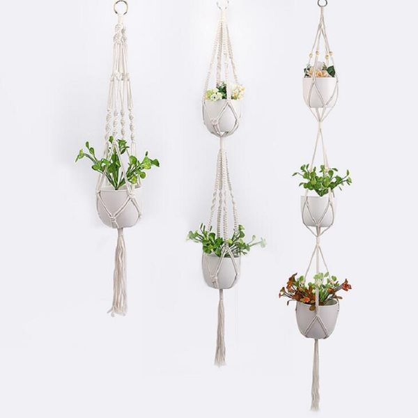 2019 Plant Hanger Natural Cotton Rope Crochet Basket Flower Pot