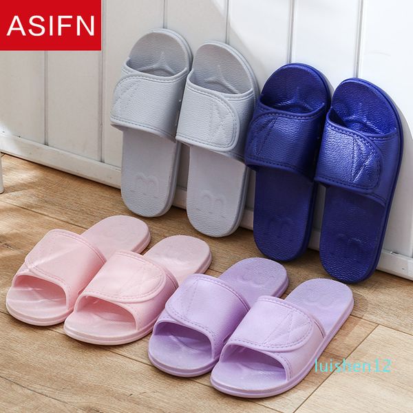

asifn men women home slippers summer bathroom indoor non-slip zapatos de hombre male slides solid sandals house flip flops l12, Black