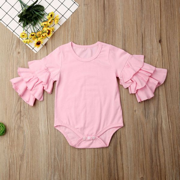 

au newborn infant baby girl clothes ruffle long sleeve romper bodysuit outfit, Blue