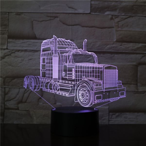 

3d lamp the truck head battery powered color changing with remote decoration for room awesome gift led night light lamp