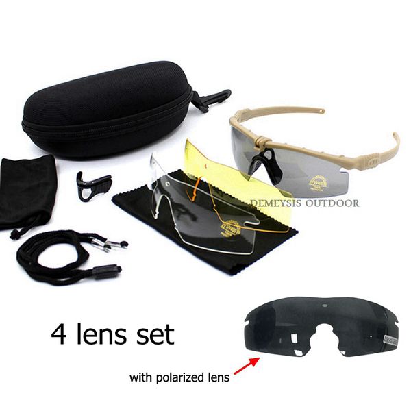 

polarized glasses cs army tactical motorcycle -proof goggles with 3 lens kit
